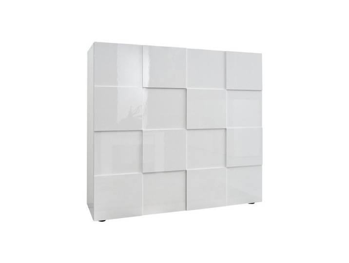 Calicosy Sideboard mit 2 Türen L121 cm - Dama, Weiß, Holz, Uni, Rechteckig, 42x111x121 cm, Kleinmöbel, Kommoden, Highboards