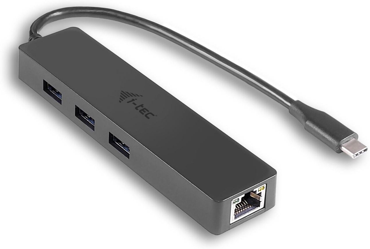 Concentrador USB C 3.1 - 3x USB A 3.0 / RJ45 (Negro) - I-TEC