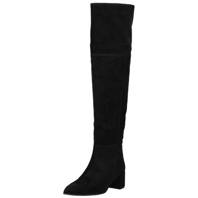 Overkneestiefel HÖGL "Högl Stiefel Veloursleder", Damen, Gr. 38,5, schwarz, Veloursleder, Schuhe
