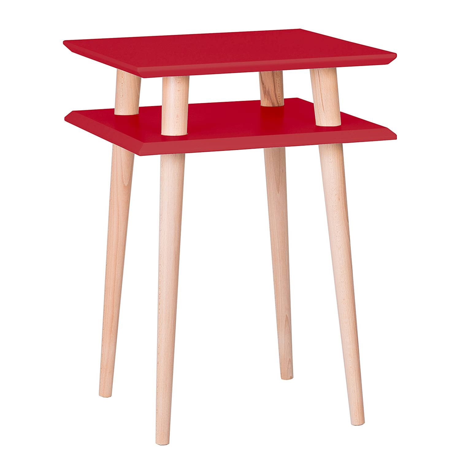 home24 Bijzettafel rood, B/D/H: 43 x 61 x 43 cm