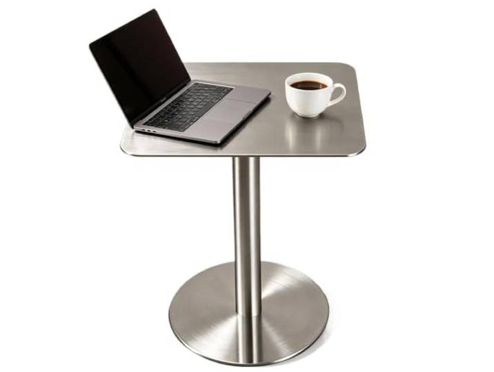 Runder Tisch quadratischer Wohnzimmer-Beistelltisch Couchtische Edelstahl Bartisch, moderne Bistro-Pub-Tische, kleiner Cocktailtisch(Square,80x80x75cm)
