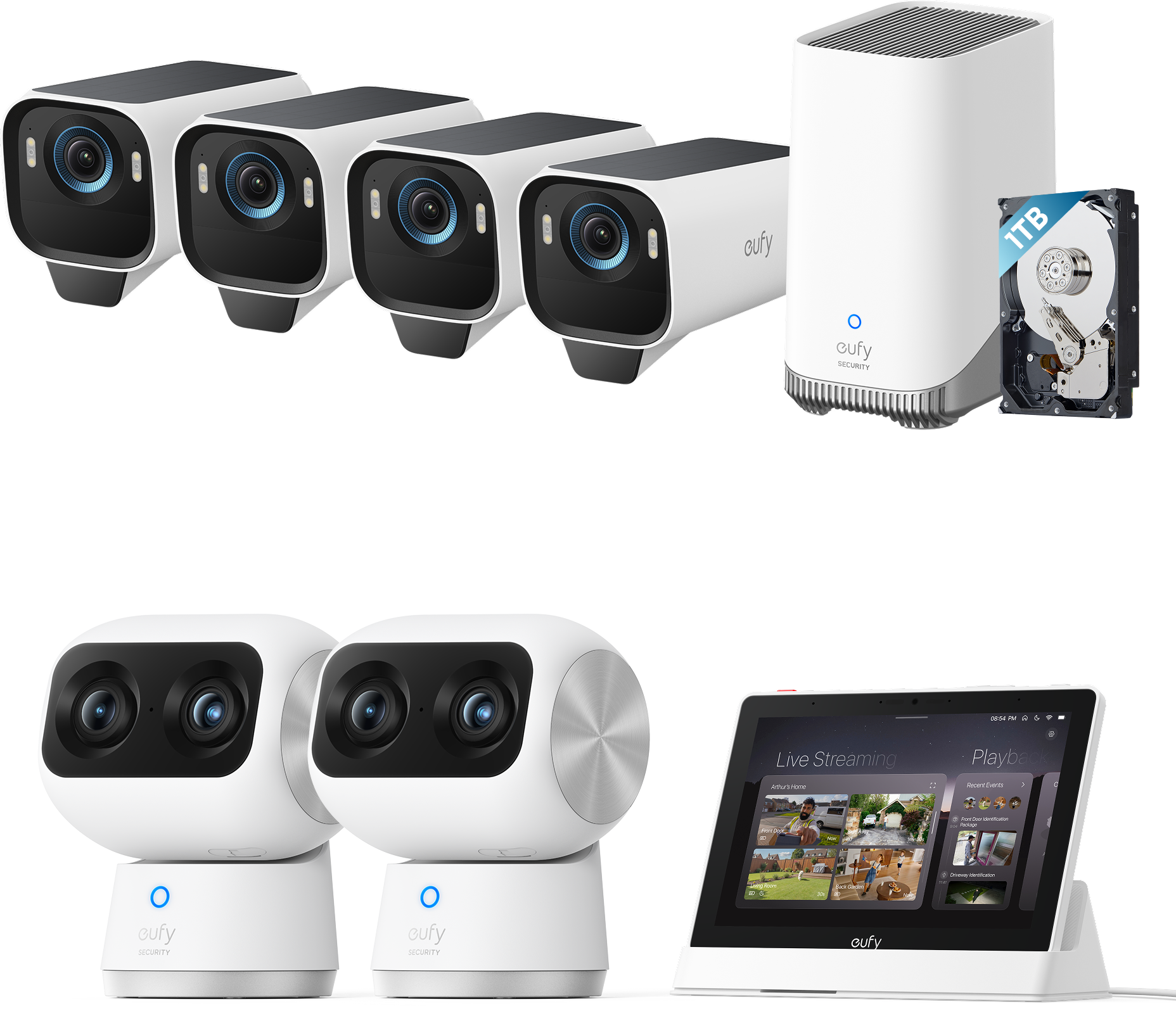 eufy 4K Protection Premium Bundle (Outdoor and Indoor, Up to 16 TB Storage, No Monthly Fee)