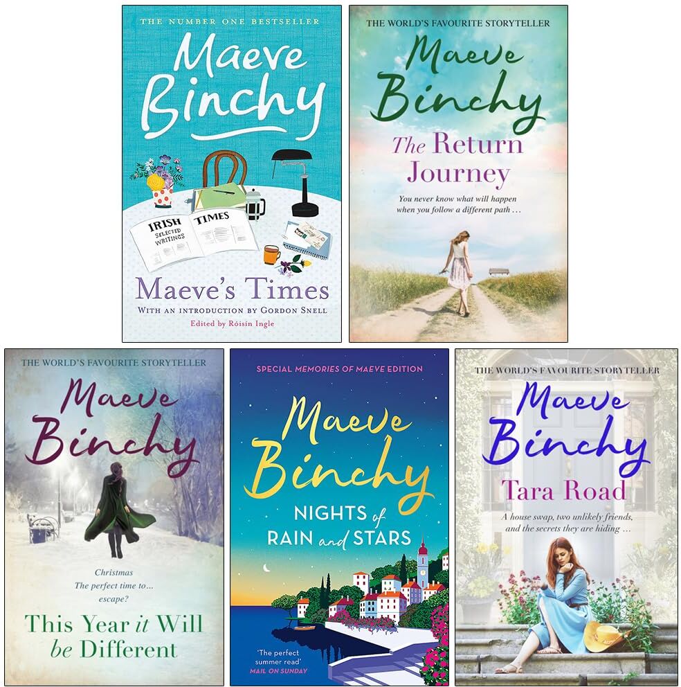 Orion Maeve Binchy Collection 5 Books Set (The Return Journey, Tara Road, Maeve's Times, This Year It Will Be Different, Nights of Rain and Stars)