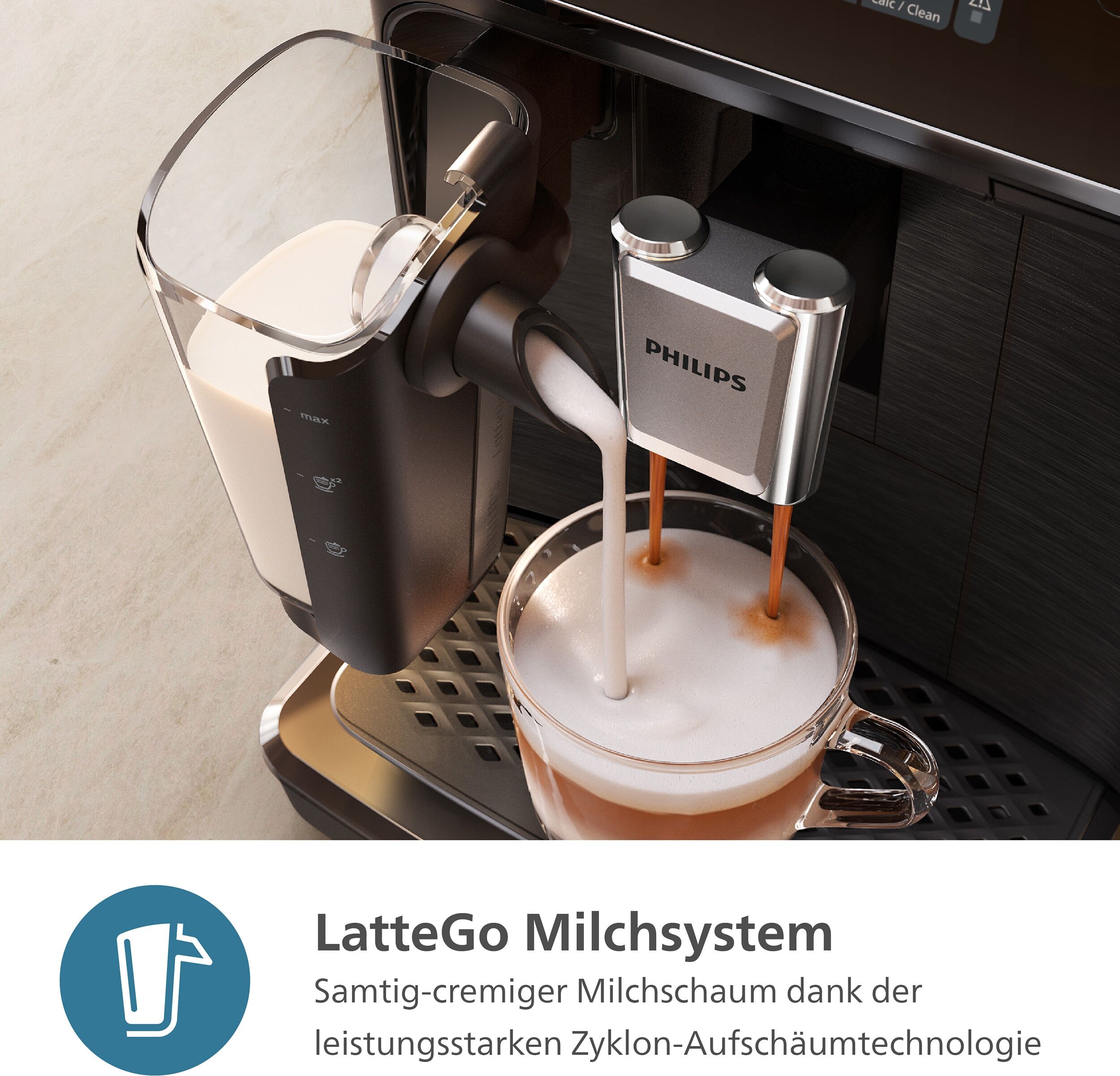 Philips Kaffeevollautomat "EP2336/40 2300 Series", weiß (chrom, weiß), B:24,6cm H:37,1cm T:43,3cm, Kaffeevollautomaten, mit LatteGo-Milchsystem, Kaffeevollautomat, Topseller