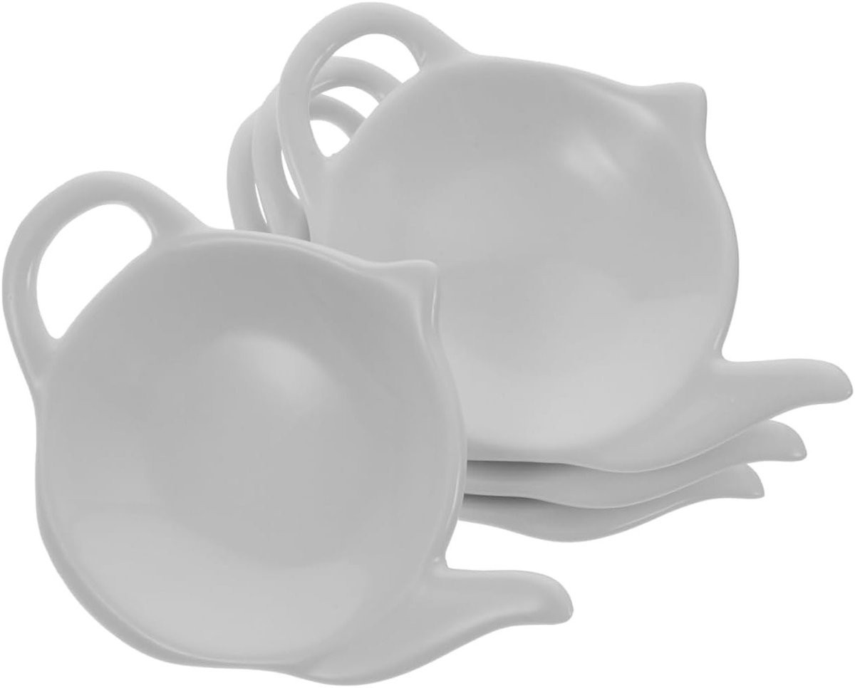 Set van 4 keramische ringschaal in theepotvorm voor sieraden, accessoires, desserts of kruiden