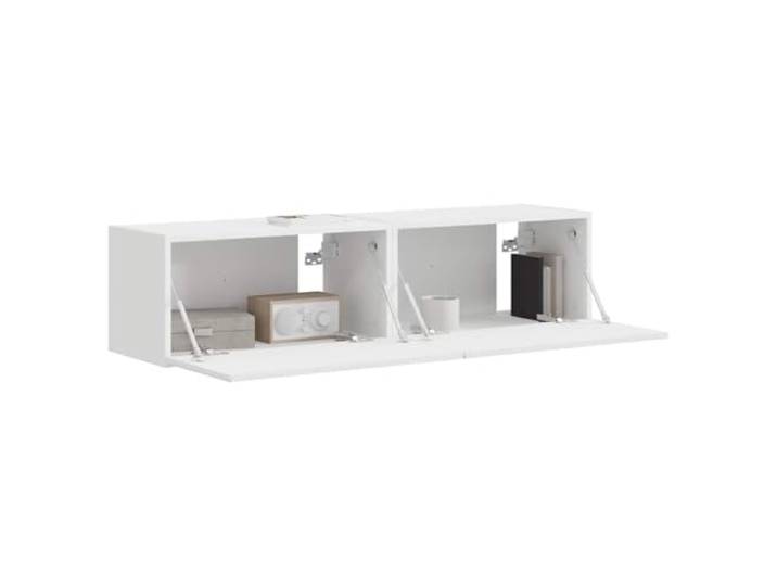 vidaXL TV-Wandschrank 2 STK. Weiß Holzwerkstoff