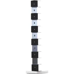 Ptolomeo Regal 160 cm schwarz mit silbernem Sockel
