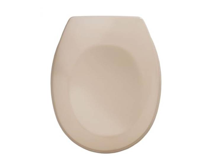 WENKO Abattant WC Bergamo Beige antibactérien\, Fixation réglable en Acier INOX Beige