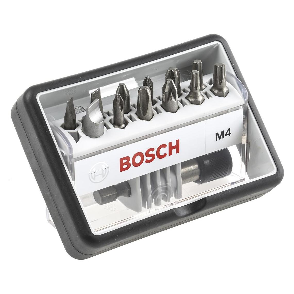 Bosch Professional Zubehör 12+1-tlg. Schrauberbit-Set, Robust Line, M PH/PZ/T/S, Extra Hard-Ausführung (2607002566)