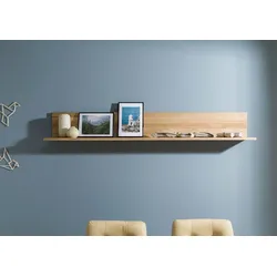 Wandregal Wildeiche 170x22x24 beige geölt KENT #213