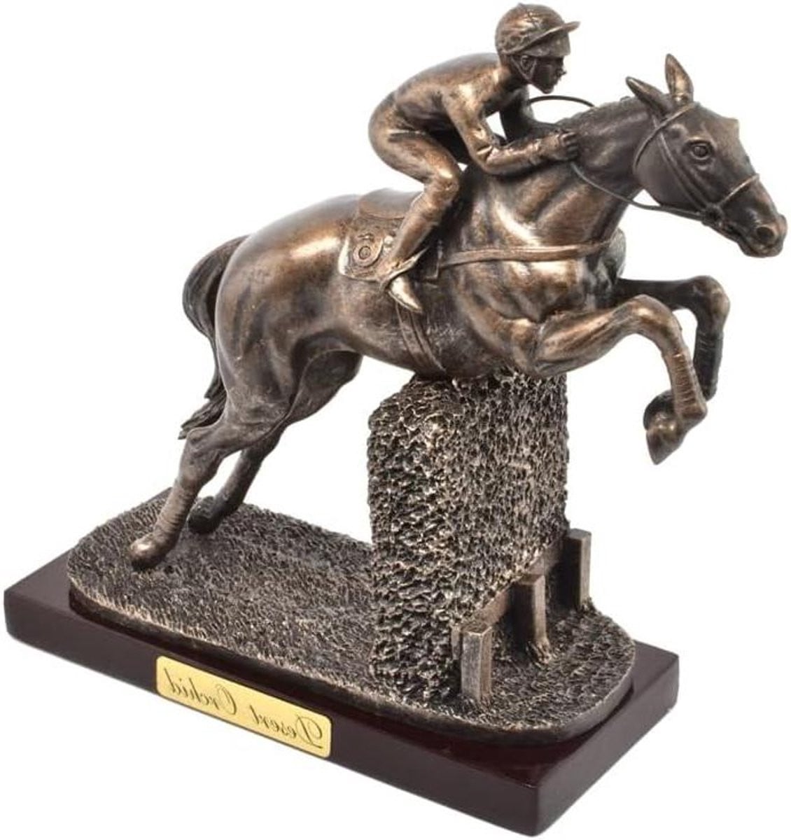 Paardenbeeld Resin - Decoratief Verzamelbeeld in Bronseffect - 19 cm - Meerkleurig