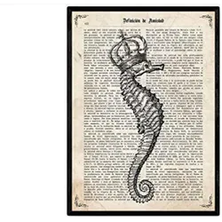 POSTER Seepferdchen Krone A4 Rahmenlos