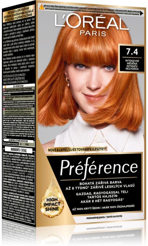 L’Oréal Paris Préférence coloration cheveux teinte 7.4 Mango Copper 1 pcs