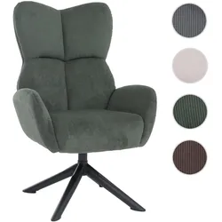 Loungesessel HWC-Q54, Cocktail-/Polster-/Relaxsessel Sessel Loungestuhl, drehbar Metall Cord (320g/m2) ~ grün