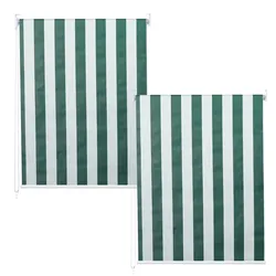 Mendler 2er-Set Rollo HWC-D52, Fensterrollo Seitenzugrollo Jalousie, 120x230cm Sonnenschutz blickdicht ~ grün/weiß