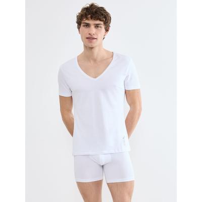 Unterziehshirt SLOGGI "SLG Base V Neck Shirt", Herren, Gr. XL, N-Gr, weiß, Single Jersey, Obermaterial: 95% Baumwolle, 5% Elasthan, Unterhemden, weiches und edles Material