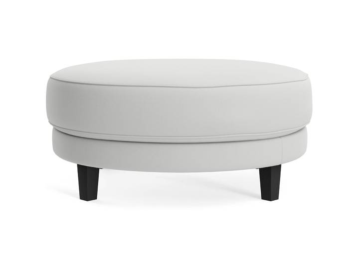 Hocker - Farbe: snow white - Material: Stoff/Holzfuss schwarz - Möbel Konfigurator: Traummöbel individuell zusammenstellen - 38