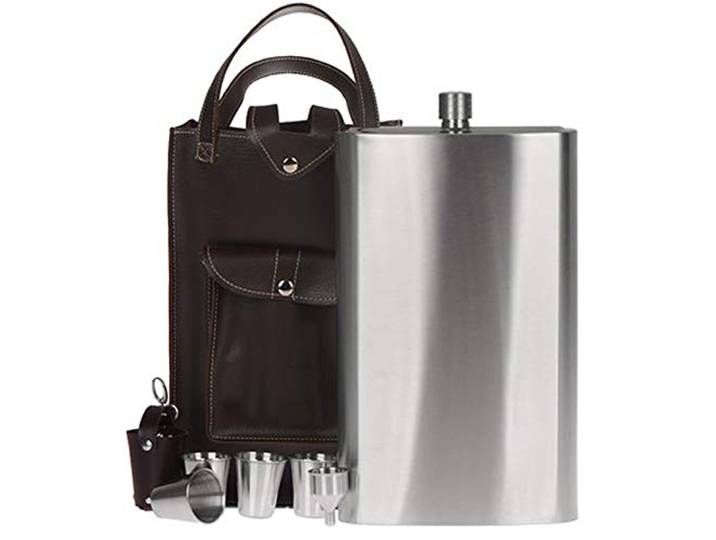 BATLAM Flachmann mit großem Fassungsvermögen, 5000 ml, 5 kg, beladen, dick, 304 Edelstahl, tragbarer Flachmann, Outdoor-Wasserflasche mit Weinleck (Color : C1, Size : 5000ml) (C1 5000ml)