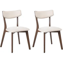 ESSZIMMERSTUHL 2er-Set Holz Cremeweiß/Braun Yuma