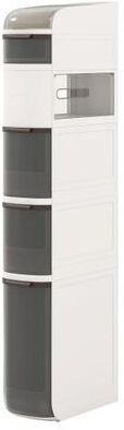 Costway 6-Tier Narrow Bathroom Storage Cabinet with Drawers and Tissue Box