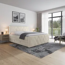 Boxspringbett Porto ca. 180x200 cm Weiß