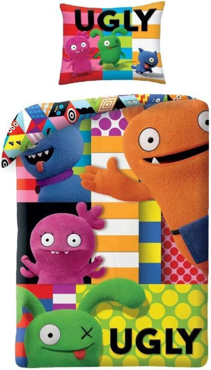 Ugly Dolls dekbedovertrek Super Zings voor volwassenen, 140 x 200 cm