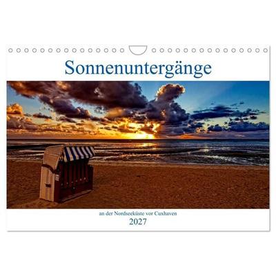 Sonnenuntergänge, an der Nordseeküste vor Cuxhaven (Wandkalender 2027 DIN A4 quer), CALVENDO Monatskalender