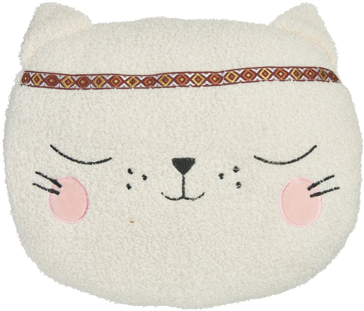 Home & Styling Sierkussen Miauw - Kattenkussen - Wit