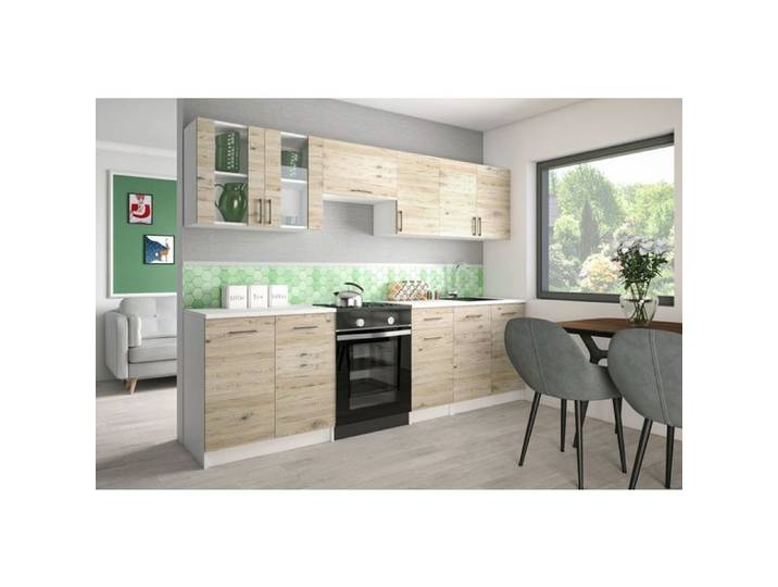 Cuisine Modulaire Leco Bordeaux 260 cm sans Plan de Travail