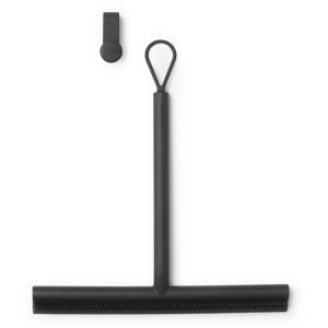 Brabantia Duschabzieher ReNew, aus Kunststoff, dunkelgrau, Halterung zum Einhängen, mit Silikonlippe, Wischbreite 26 cm
