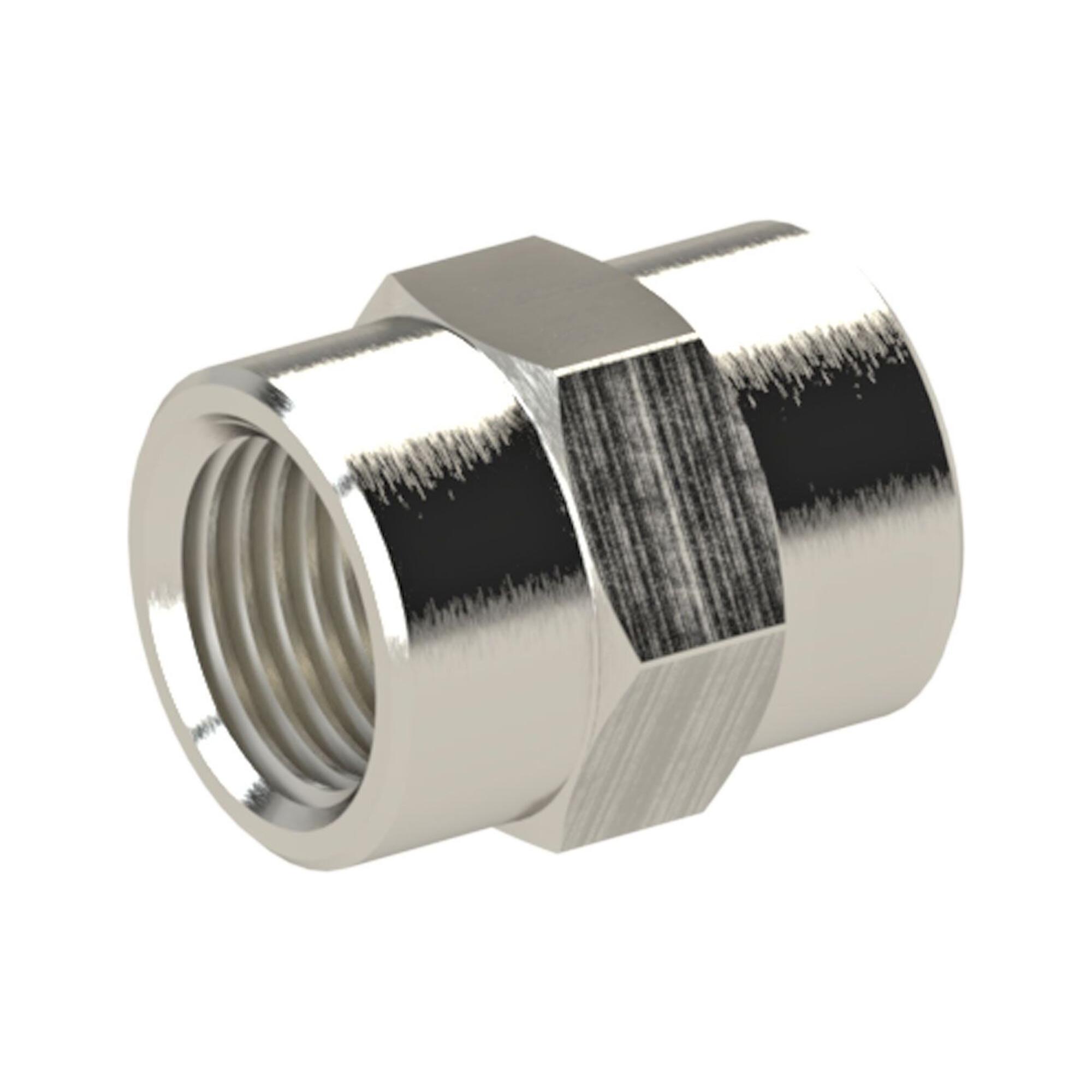 Riegler Muffe »value line«, G 3/8, SW 22, Messing vernickelt (252.23/N-E)