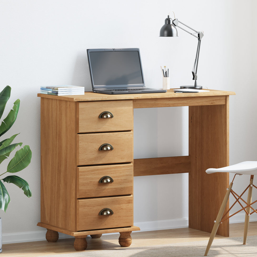 ClassicLiving Solid Wood Writing Desk Natural 75cm H X 95cm W X 40cm D