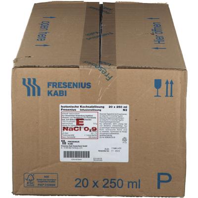 Kochsalzlösung 0,9% Plastikfl.Fresenius 20x250 ml Infusionslösung