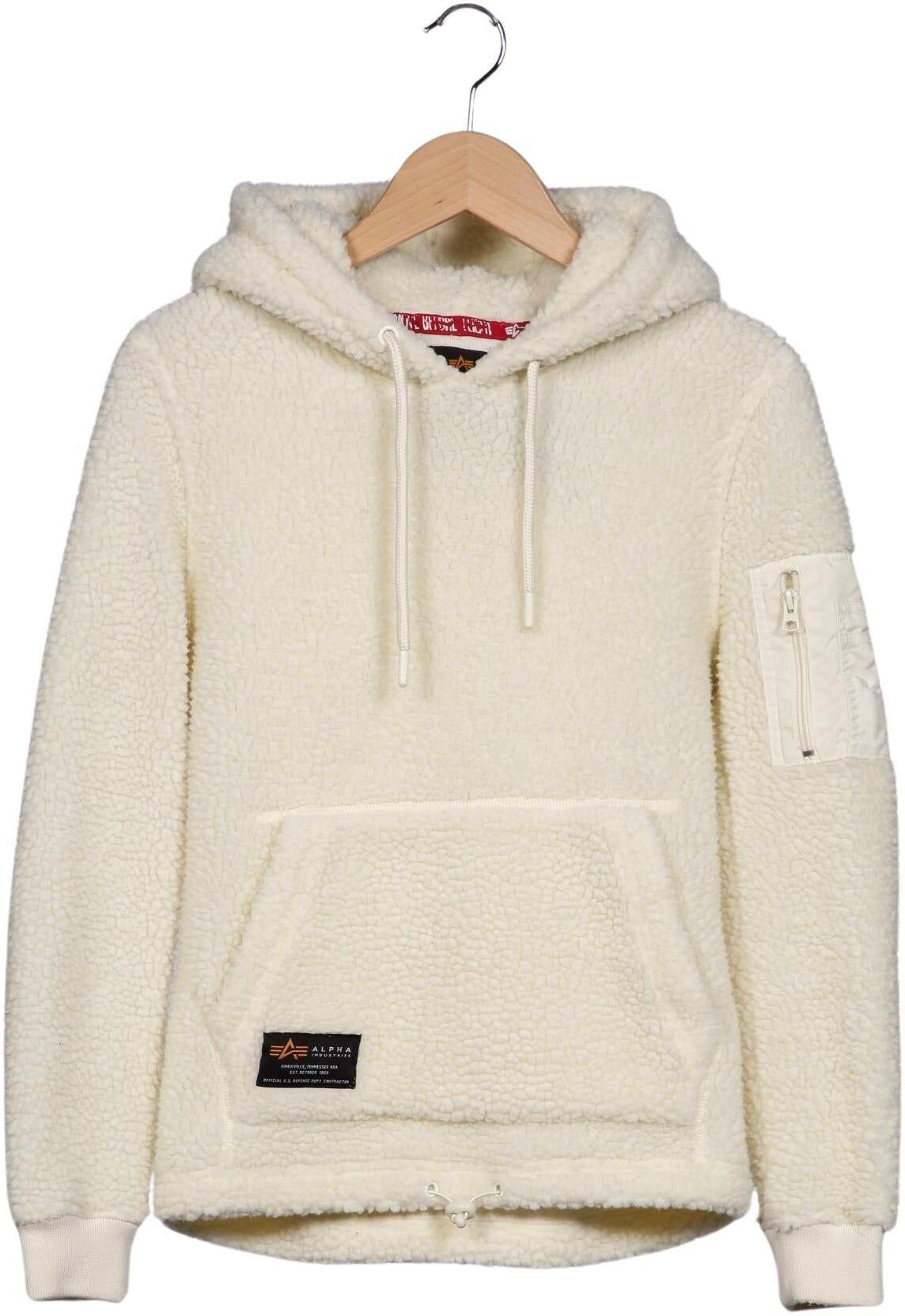 Alpha industries Damen Kapuzenpullover, Cremeweiß, Gr. XS, Synthetik - Second Hand