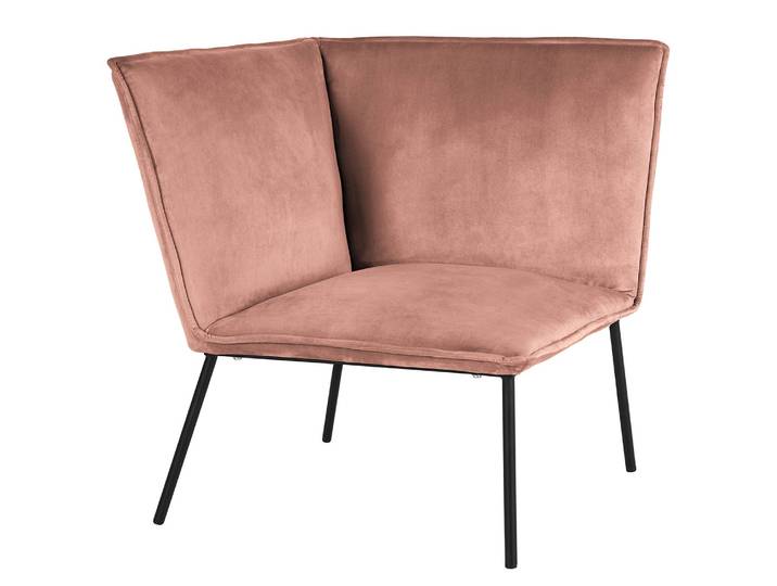 Eckelement Dorado I Pink/Mauve Samt 70 x 76 x 76cm Glamour