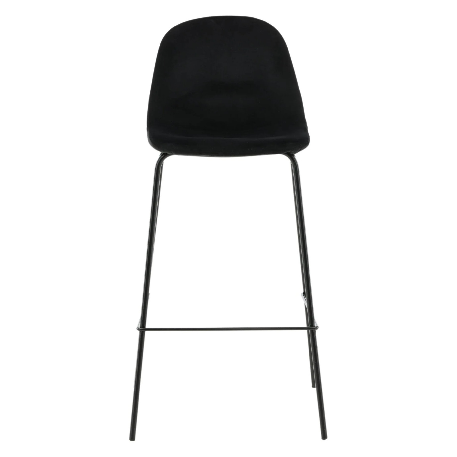 QUVIO Bumi Barkruk 2-pack - Zwart fluweel - Zwarte poten