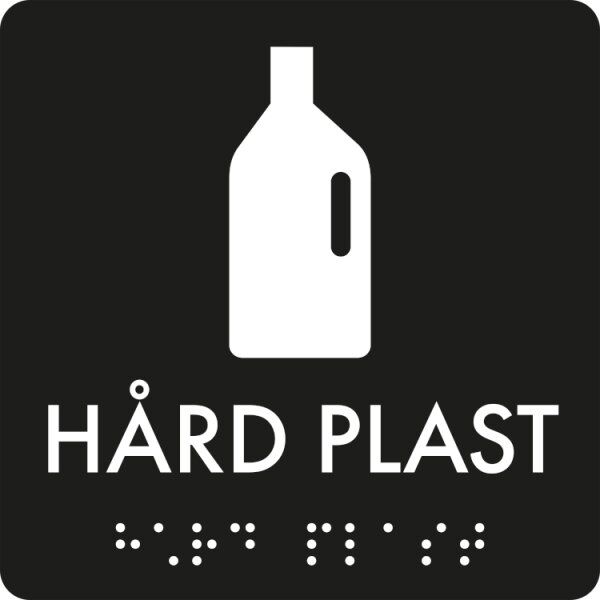 Denfoil Hård Plast Taktilt Skilt, Plast, 80x80x0,4 Mm
