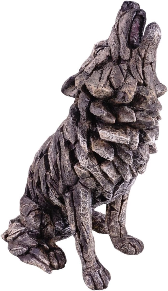 Wolf sculptuur Wolf Möbel - Decoratiefiguur dierenbeeld - Grijs - Hoogte: 40 cm