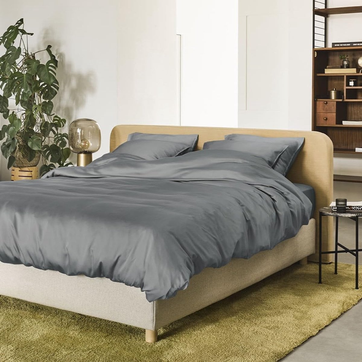 Luxe Dekbedovertrek Set Leisteengrijs 240x220 cm