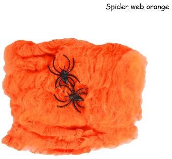Uplift Picks Stretchy Artificial Spider Web Halloween Decor orange 40g