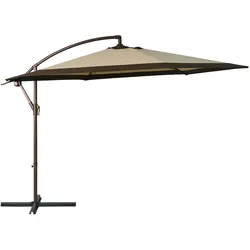 Gartenschirm neigbar Ø300cm Design Sand und Rand Braun - Freistehender Schirm Anti-UV Polyestergewebe KZ GARDEN