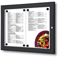 MenüKasten Outdoor Schwarz 2x DIN A4