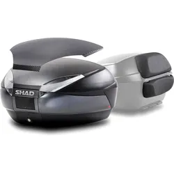 Shad SH48 Carbon & Rückenlehne, Topcase Set - Schwarz/Dunkelgrau/Carbon - 48 L