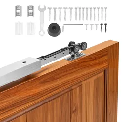 VEVOR Schiebetürbeschlag-Set 1441 mm, Schiebetürschiene mit Soft-Close für Sanftes & Leises Gleiten, Schiebetürsystem für Einzeltüren (25–45 mm Dicke / 762 mm Breite), Aluminiumlegierung