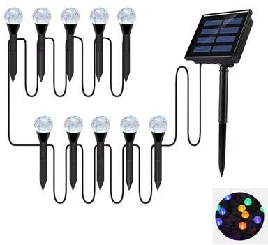 Inspired Finds Solar RGB LED Bubble Ball Lights Outdoor 8 Mode Waterproof Passage Lawn & Garden Lighting 10led rgb
