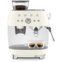 SMEG EGF03CREU 50s Style Siebträgermaschine mit Kaffeemühle Creme