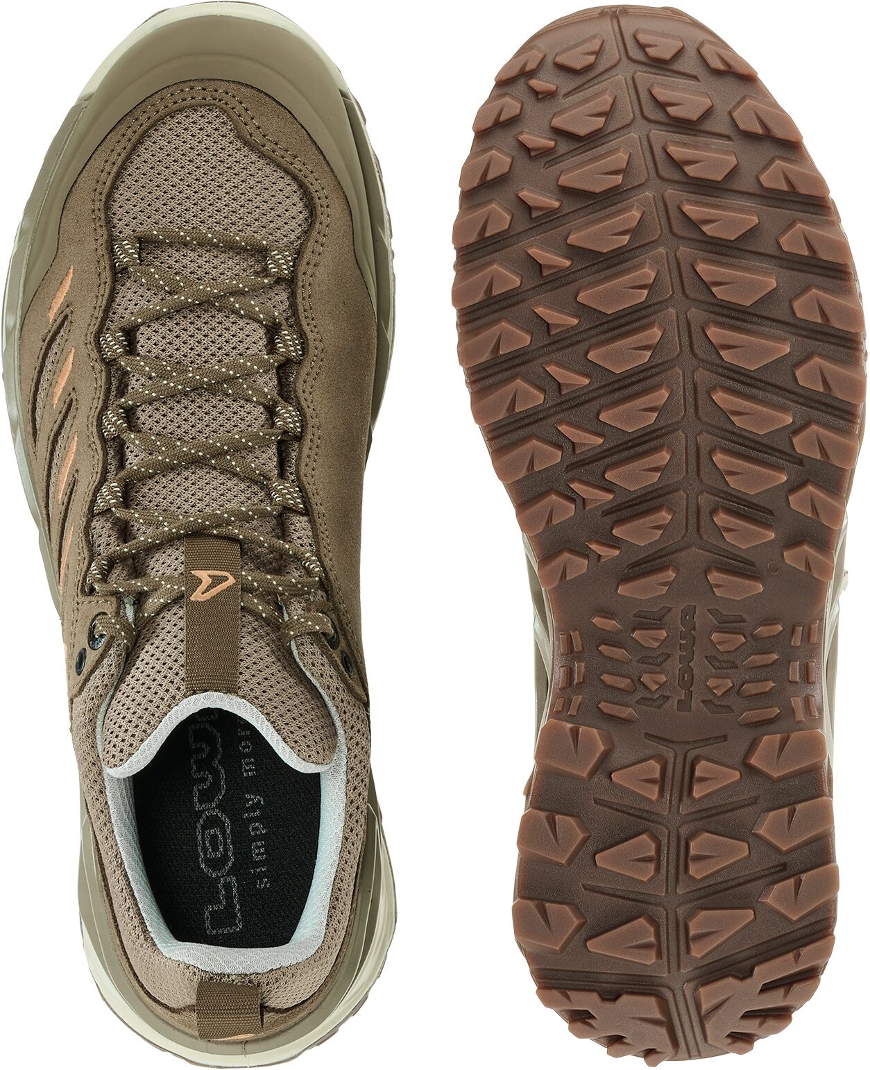 Wanderschuh LOWA "INNOVO LO WS", Damen, Gr. 42, atmungsaktiv, braun (desert, pfirsich), Leder, Textil, Schuhe Wanderschuh desert, pfirsich 42, atmungsaktiv