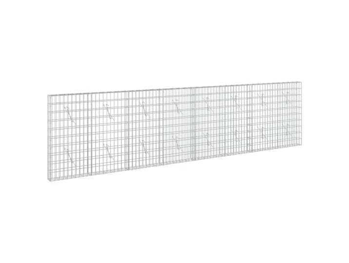 Gabionen aus verzinktem Stahl, 400 x 100 x 100 cm, Maschenweite 5 x 10 cm Gabionenkorb, verzinkter Stahl, Maschenweite 5 x 10 cm, Draht 5 mm, Haken- und Clip-System, Stützwände, Ränder