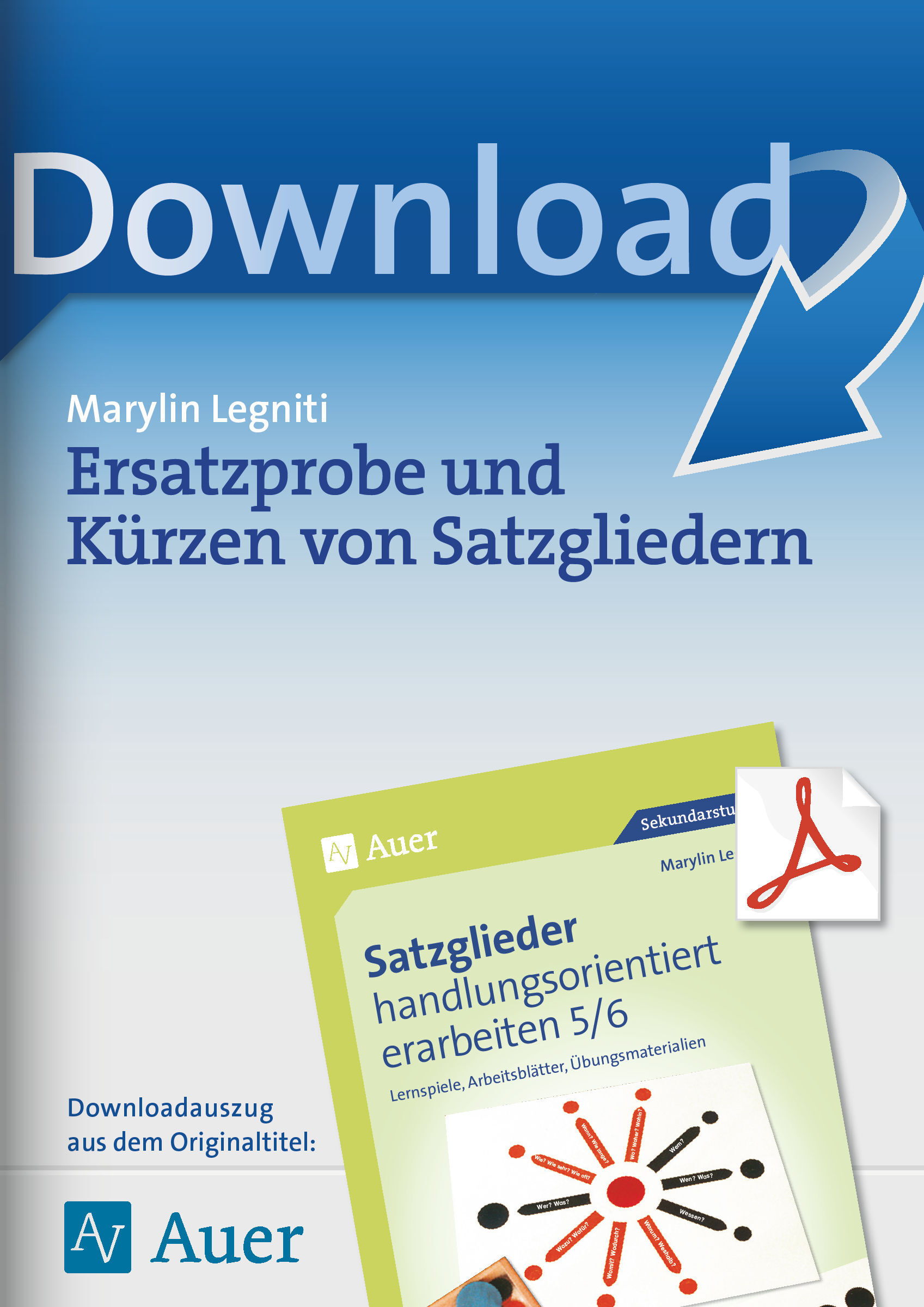 Auer Verlag Ersatzprobe und Kürzen von Satzgliedern