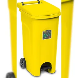 Stefanplast Urban Eco System 80-Liter-Abfalleimer mit gelbem Pedal